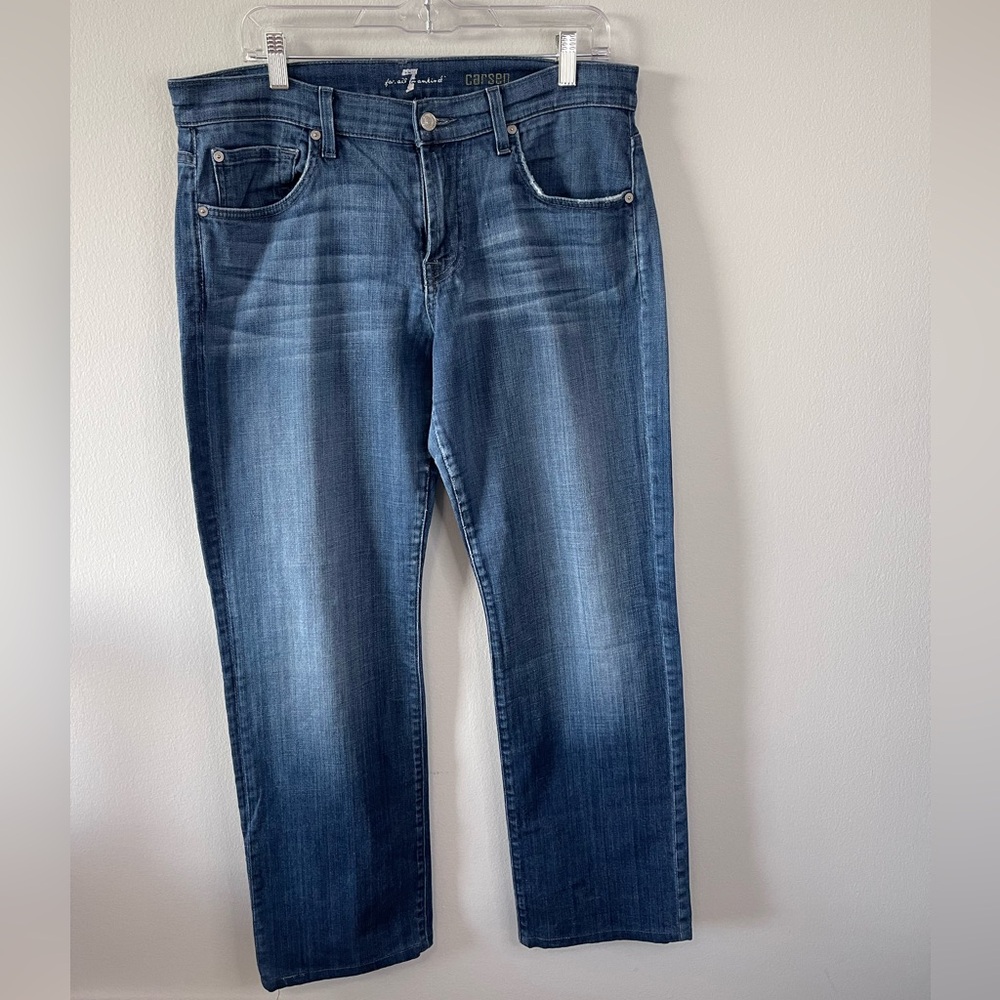 7 For All Mankind Men's l  Carsen  Blue Straight Jeans Size 32 l Poshmark